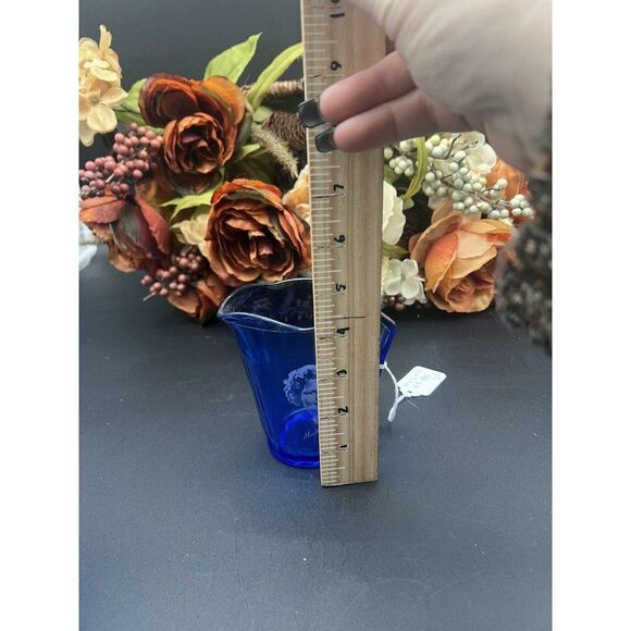 Cobalt Blue Shirley Temple Pitcher Hazel Atlas Depression Glass 1930s Vintage - Picture 6 of 8